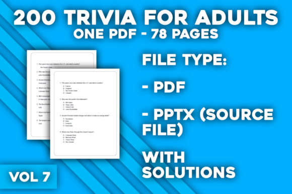 200 Trivia for Adults VOL 7: A Strategic Tool for Engagement and Intellectual Capital